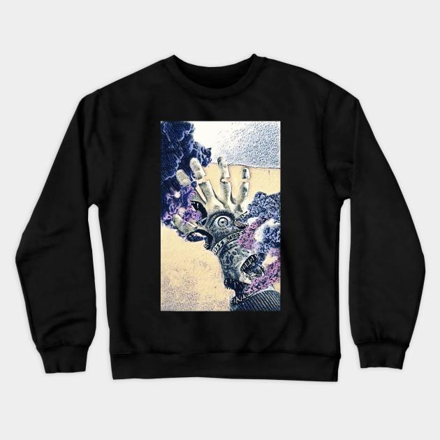 Hand Of Power #2 Crewneck Sweatshirt by Mr. Leon Artwork